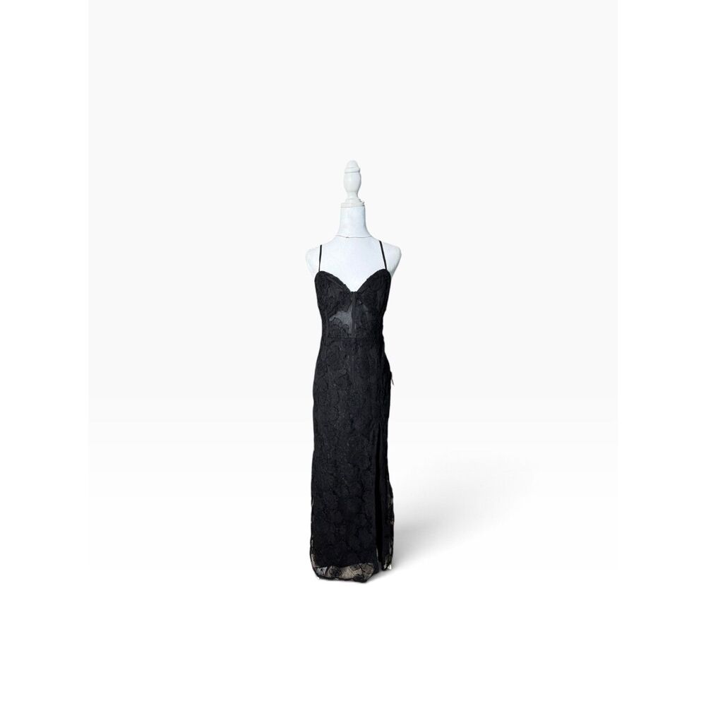 Lulus Black Lace Floral Sleeveless Maxi Dress XXL - Picture 2 of 12